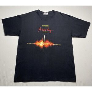 Celine Dion A New Day  Men's XL T-Shirt Black Graphic Dragone Vintage 2002